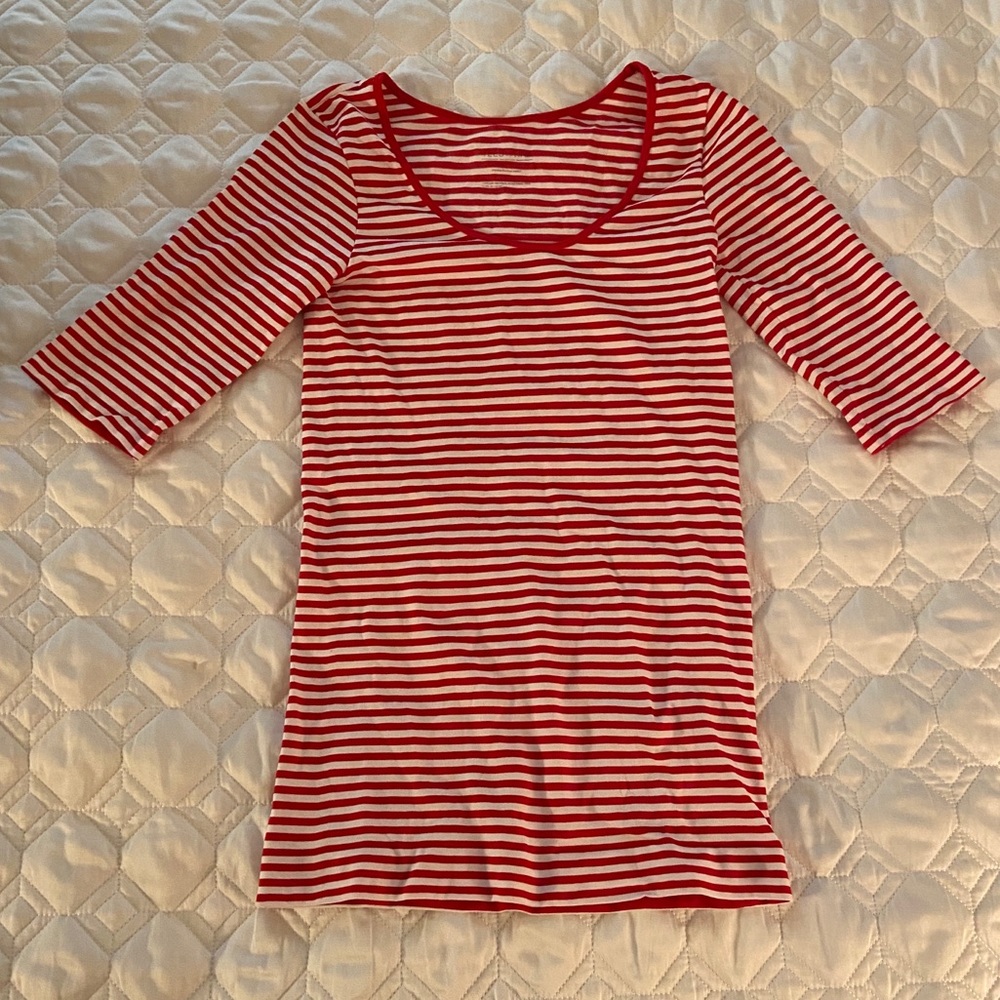 Red Stripe ‘Tees By Tina’ Stretch Top